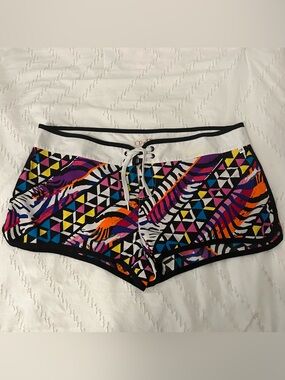 Y2K OP Junior Neon Graphics Board Shorts XL Vintage Ocean Pacific Swim Beach 90s